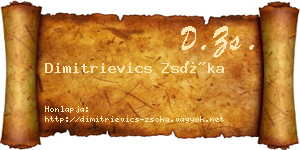 Dimitrievics Zsóka névjegykártya