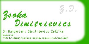 zsoka dimitrievics business card